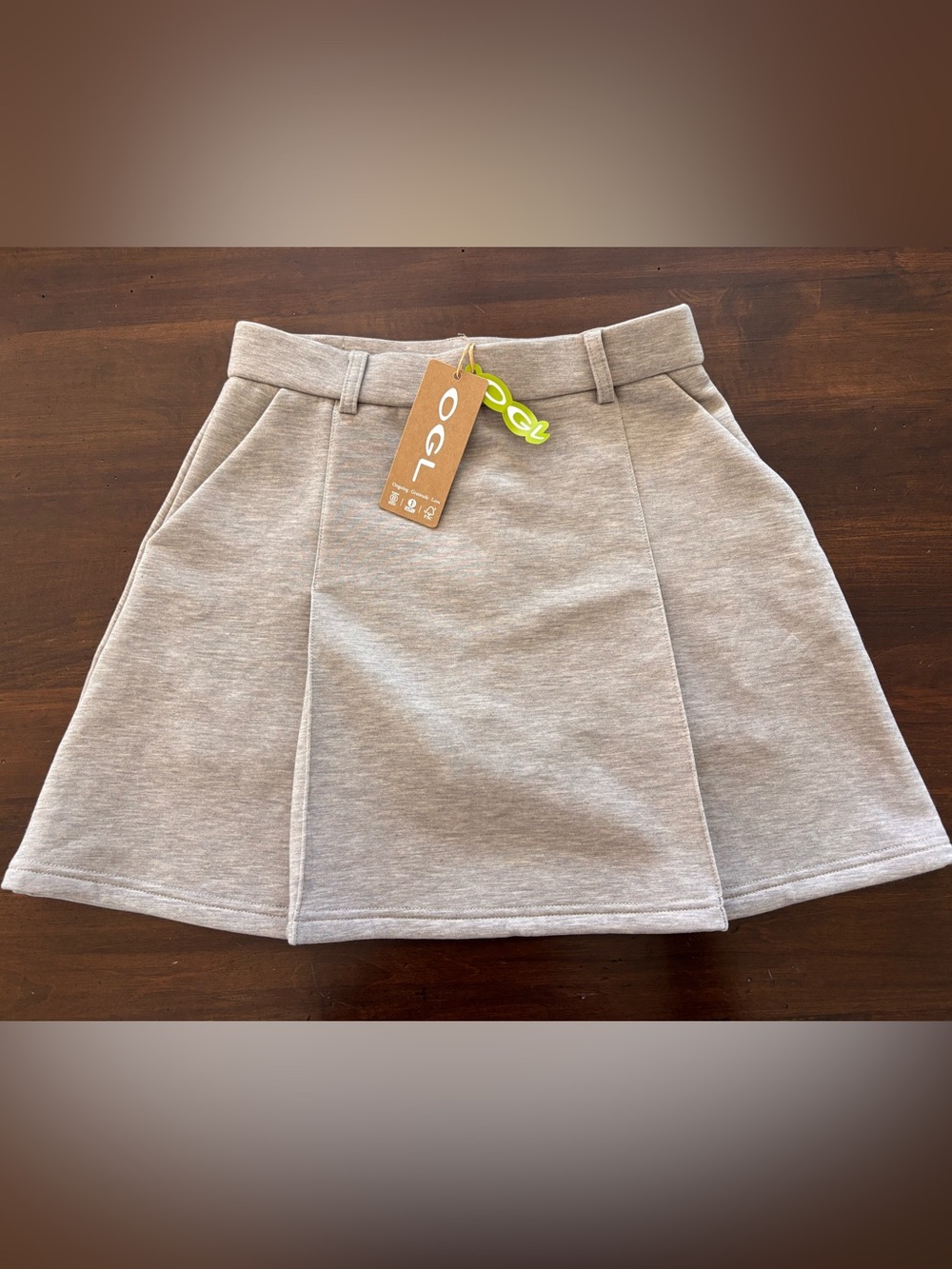 NWT OGL FuzzLuxe Pleated High-Rise A-Line Skort with Pockets - Size S